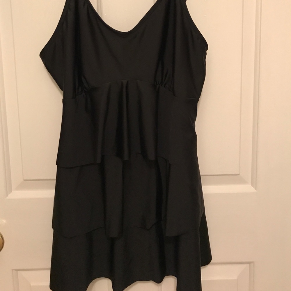 Black One-piece Long Swimsuit
